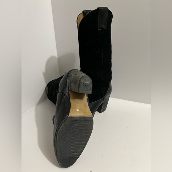 Vintage Black on Black All Leather Cowboy Boots - Size 8 - Picture 13 of 14